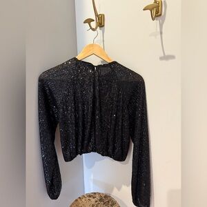 H&M - new black sparkly sequin blouse